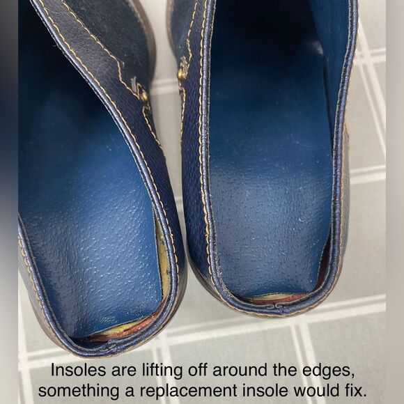 Western Blue Leather Suede Mules Boot Shoes Womens Size 7 Cowgirl Clog Booties - Picture 11 of 11